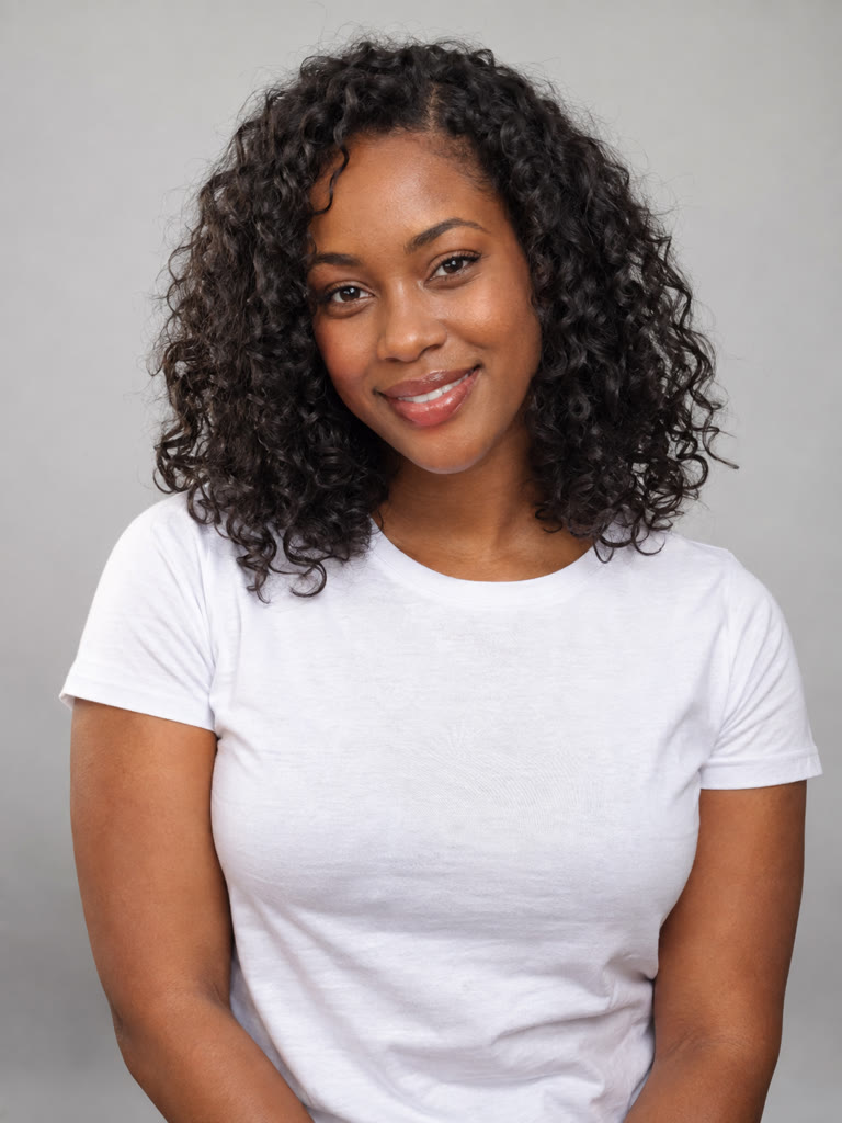 Fictional AI portrait used as the right photo